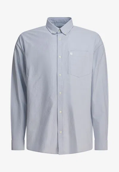 Carhartt C-logo Buttoned Shirt In Blue