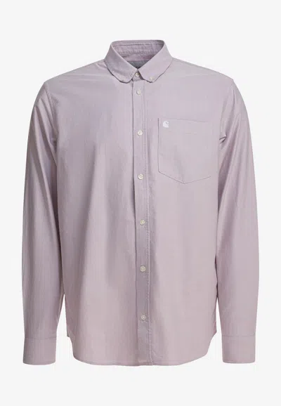 Carhartt C-logo Long-sleeved Shirt In Purple