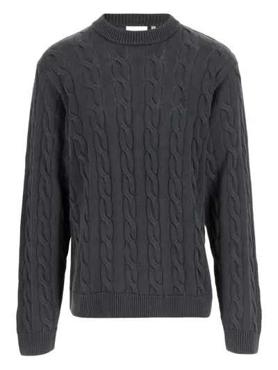 Carhartt Cable-knit Crew-neck Sweater In Gray