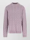 Carhartt Cable Knit Crew Sweater With Long Sleeves In Pink