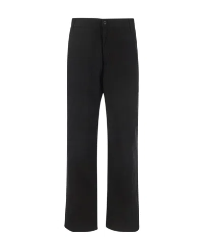 Carhartt Calder Mid-rise Wide-leg Twill Trousers In Black