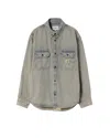 Carhartt Oversized Shirt Crafted From Sandblasted Cotton Denim In Blue