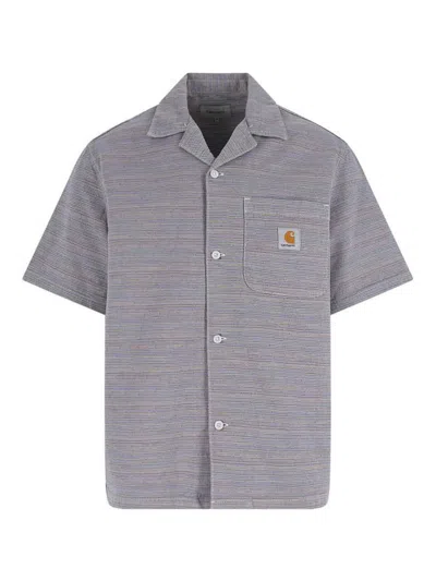 Carhartt Mens Gellar Stripe Multicolor Gellar Striped Short-sleeve Cotton Shirt Xl In Gray