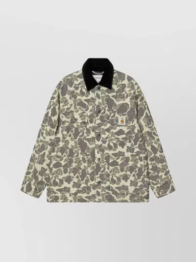 CARHARTT CAMOUFLAGE CHORE COAT FEATURING POCKETS