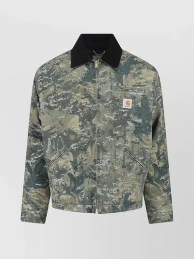 Carhartt Camouflage Long Sleeve Collared Jacket In Multi