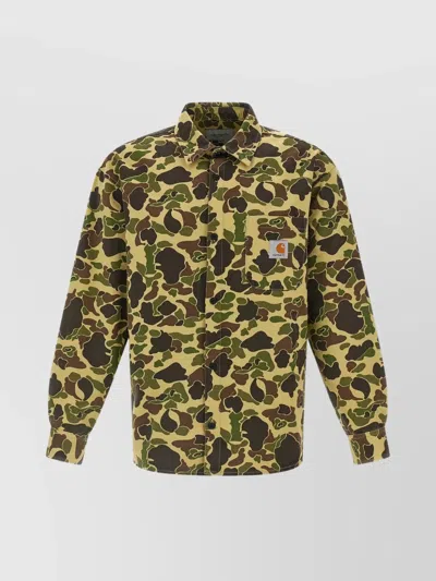 CARHARTT CAMOUFLAGE PATTERNED BUTTON-DOWN COLLAR SHIRT
