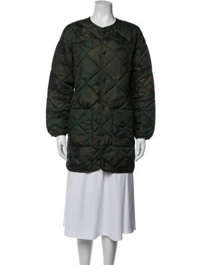 Pre-owned Carhartt Camouflage Print Coat In Green