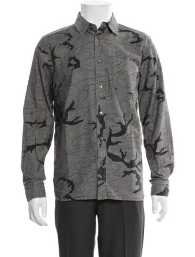 Pre-owned Carhartt Camouflage Print Long Sleeve Shirt In Gray