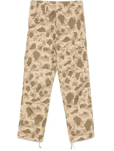 Carhartt Aviation Straight-leg Camouflage-print Cotton-twill Cargo Trousers In Brown