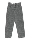 Carhartt Duck Orell Denim Trousers Featuring Pockets In Gray