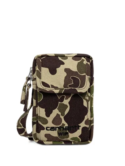 Carhartt Camouflage-print Messenger Bag In Brown