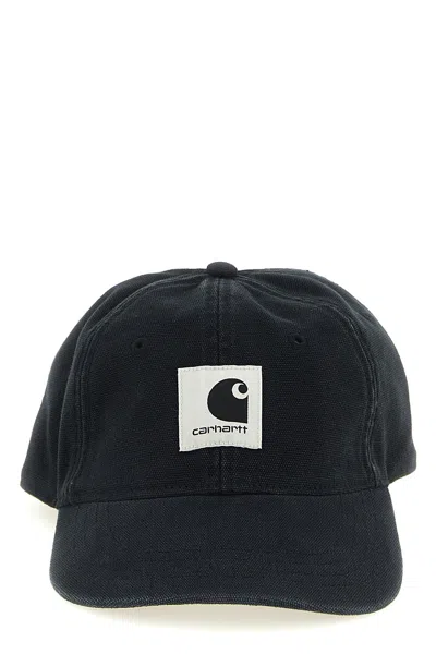 Carhartt Logo-patch Canvas Cap In Black
