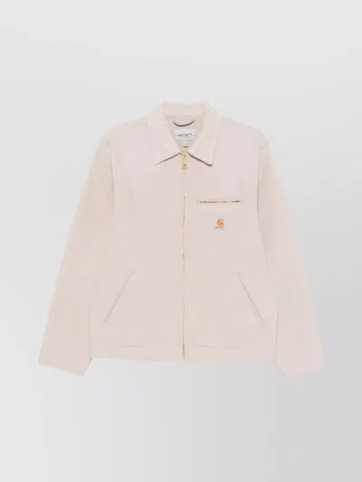 Carhartt Canvas Jacket Zip Pockets In 2rf4o Dusky Beige / Dusky Beige