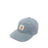 Carhartt Mens Cozy Blue The Canvas Logo-patch Cotton Cap In Blue