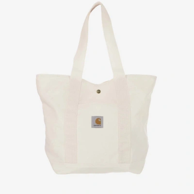 Carhartt Canvas Tote Bag With Logo In Natural
