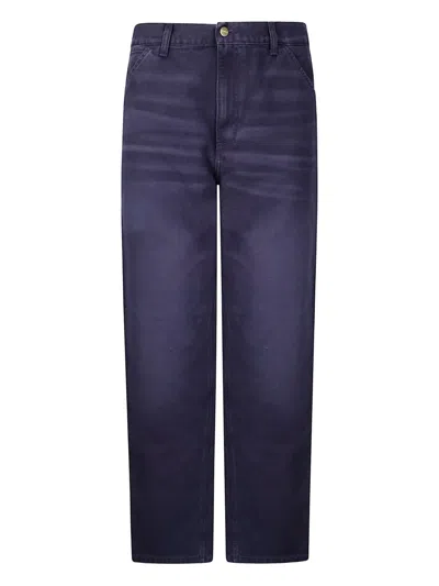 Carhartt Canvas Trousers In Blue