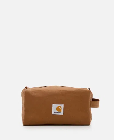 Carhartt Canvas Washbag In Brown