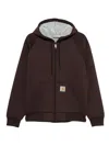 Carhartt Hooded Short Jacket Front Pocket Design In Brown