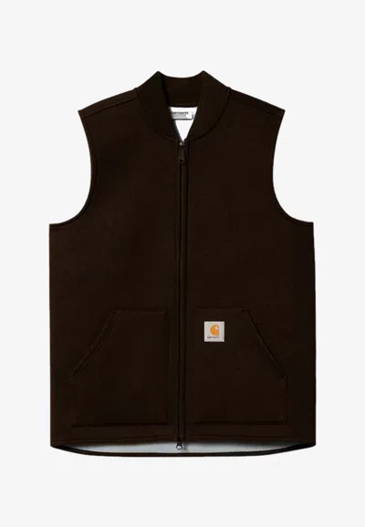 Carhartt Wip Car Lux Vest Cotton Blend Waistcoat Tabacco Coloured In Brown