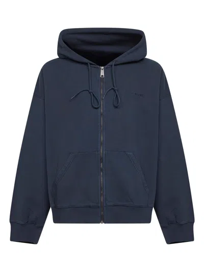 Carhartt Carbon Benton Hooded Sweat Jacket Zip-up Hoodie In Blue