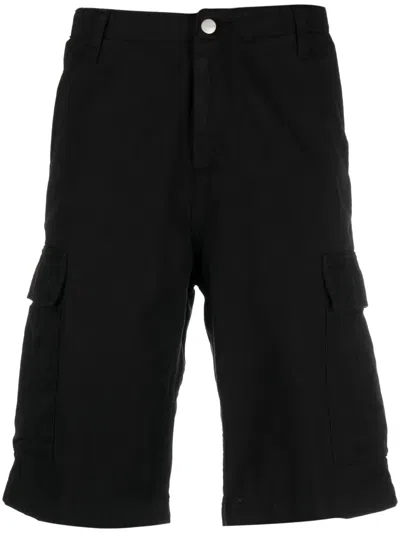 Carhartt Cotton Shorts With Patch Pockets In Black
