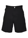 Carhartt Wip Black Cotton Single Knee Short In Black