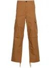 Carhartt Low-rise Cargo Trousers In Brown