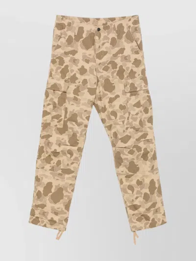 Carhartt Cargo Trousers Camouflage Pattern In Neutral