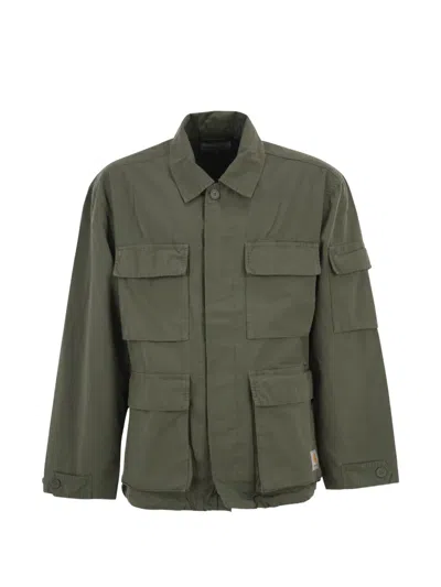 Carhartt Wip Cotton Utility Jacket With Cargo Pockets In Green