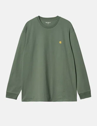 Carhartt Carhart Wip Long Sleeve Chase T-shirt In Green