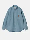 Carhartt Striped Cotton Shirt Jacket With Chest Pocket In Blue