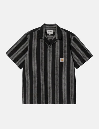 Carhartt Carhart Wip Short Sleeve Dodson Stripe Shirt In Black