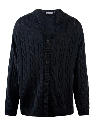 Carhartt 'carter' Black Cotton Cardigan  Wip