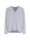 Carhartt Work In Progress Carter Cable Cotton Cardigan In Blue