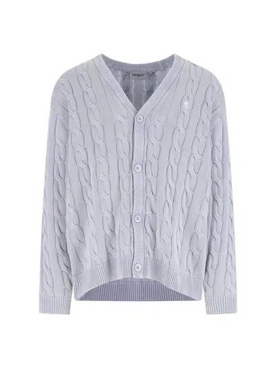 Carhartt Embroidered-logo Cable-knit Cardigan In Multi