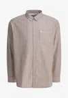 Carhartt Cassel Long-sleeved Stripe Shirt In Neutral