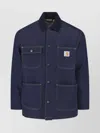 Carhartt Casual Jacket With Long Sleeves And Pockets In Blue