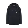Carhartt Casual Utility Jacket With Detachable Hood And Flap Pockets In Blue
