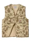 Carhartt Beige Printed Poplin Irwin Vest In White