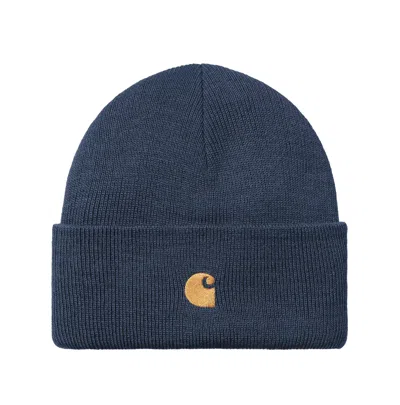 Carhartt Chase Beanie Hat Jupiter Gold In Blue