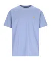 Carhartt Chase Logo-embroidered Relaxed-fit Cotton-jersey T-shirt In Blue