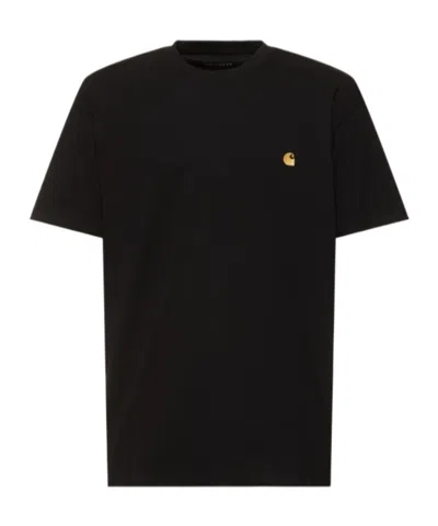 Carhartt American Script Embroidered Logo T-shirt In Black