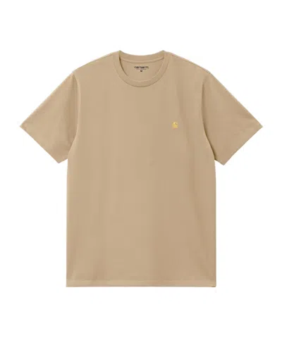 Carhartt Tan Chase T-shirt In 2n1xx Dusty H Brown