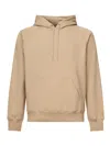 Carhartt Logo Cotton Hoodie With Drawstring Hood In Brown