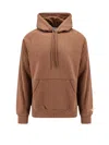 Carhartt Cotton Blend Sweatshirt With Logo Embroidery In Brown