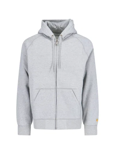 Carhartt Wip Chase Zip Hoodie In Gray