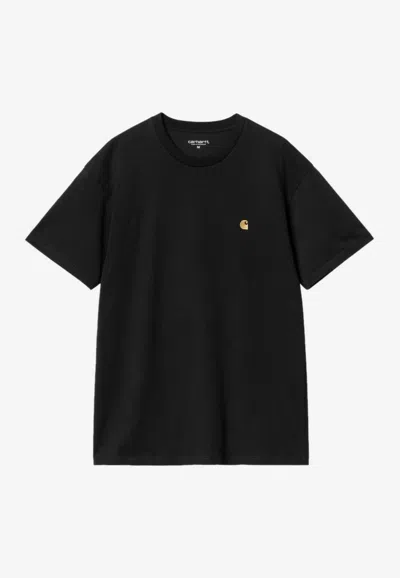 Carhartt American Script Embroidered Logo T-shirt In Black