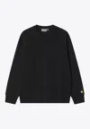 Carhartt Chase Logo Crewneck Sweatshirt In Black