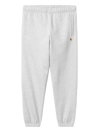 Carhartt Chase Logo-detail Track Pants In Gray