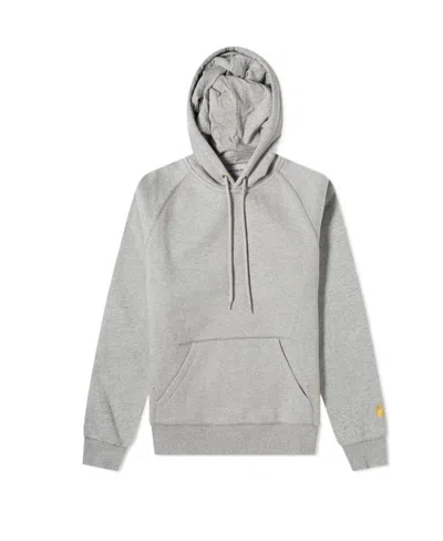 Carhartt Hooded Chase Sweatshirt Heather Grey In Gray